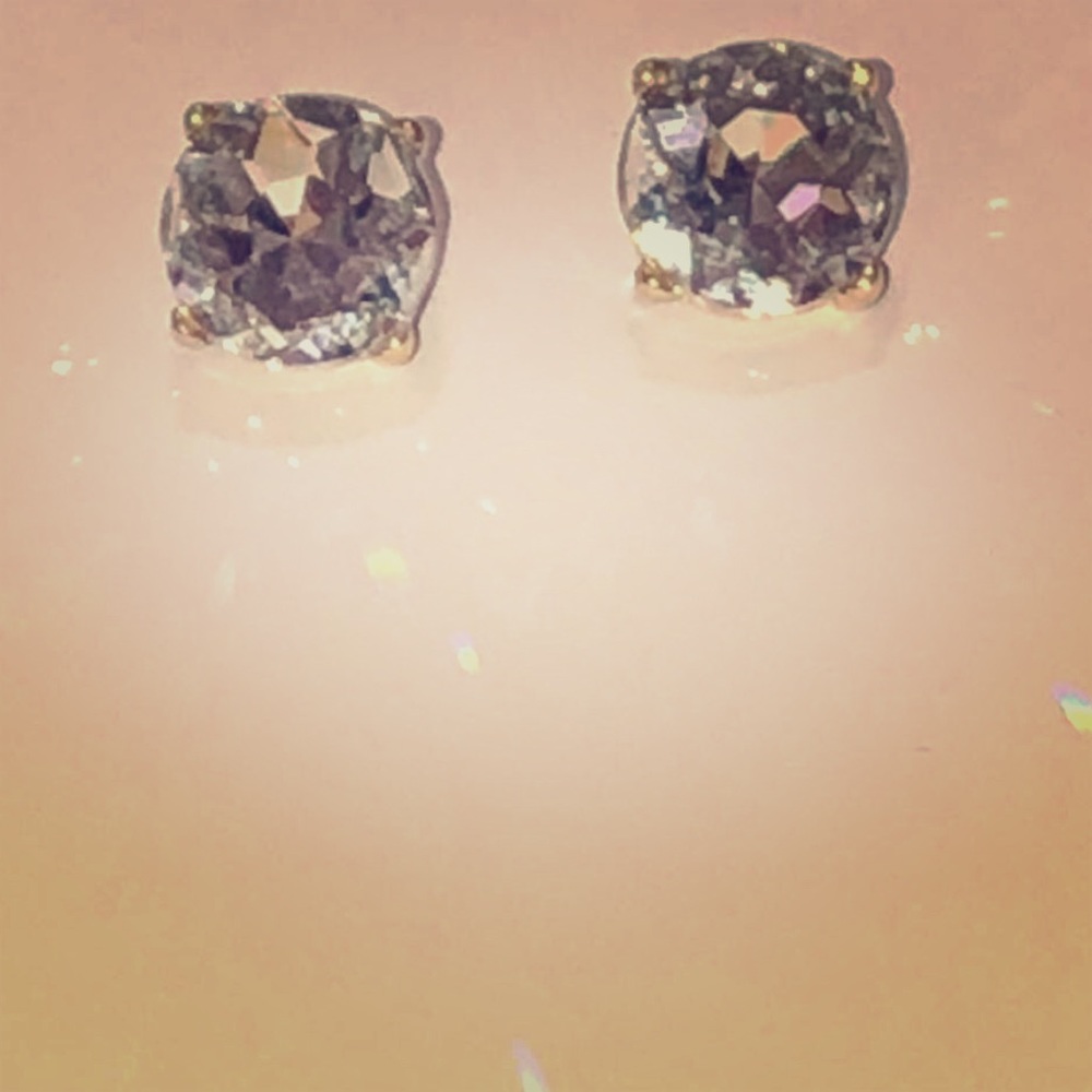 Oversized Solitaire Earrings with Gold Backing